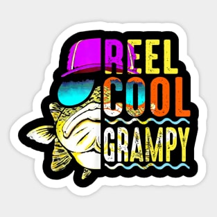 Mens Fathers Day Gifts Tshirt - Fishing Reel Cool Grampy Sticker